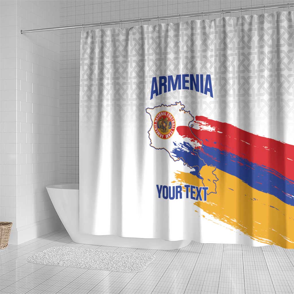 Custom Armenia Football Shower Curtain Armenian Map Knot Pattern LT14