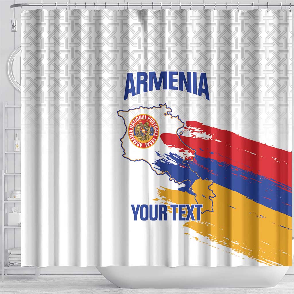 Custom Armenia Football Shower Curtain Armenian Map Knot Pattern LT14