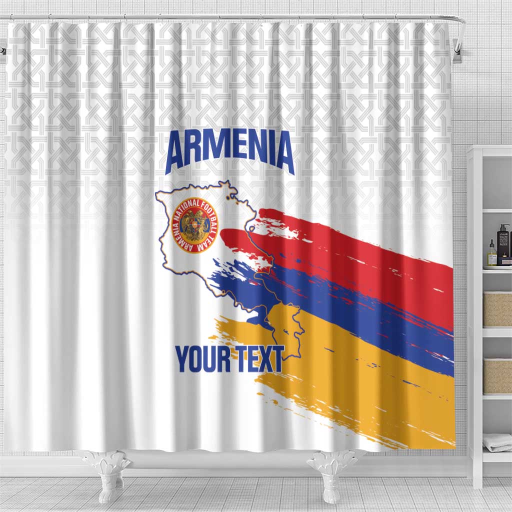 Custom Armenia Football Shower Curtain Armenian Map Knot Pattern LT14