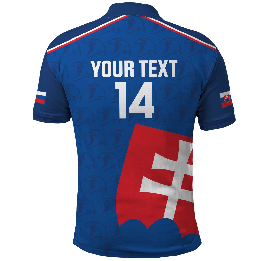 Custom Slovakia Football Polo Shirt Come On Sokoli Falcon Pattern LT14
