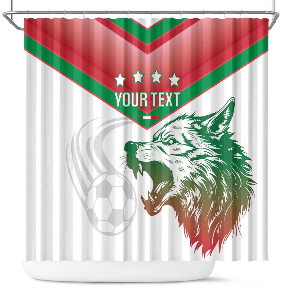 Custom Italy Football Shower Curtain Go Gli Azzurri Italian Wolf LT14