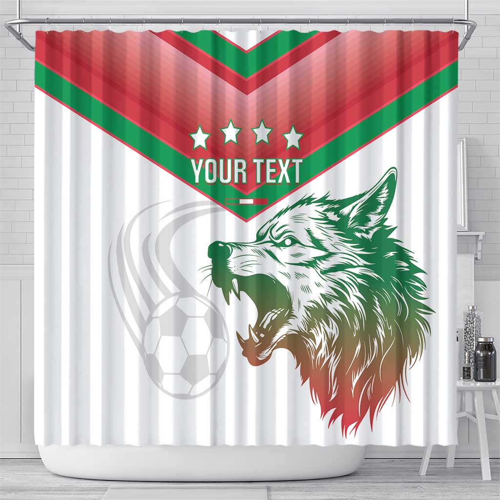Custom Italy Football Shower Curtain Go Gli Azzurri Italian Wolf LT14