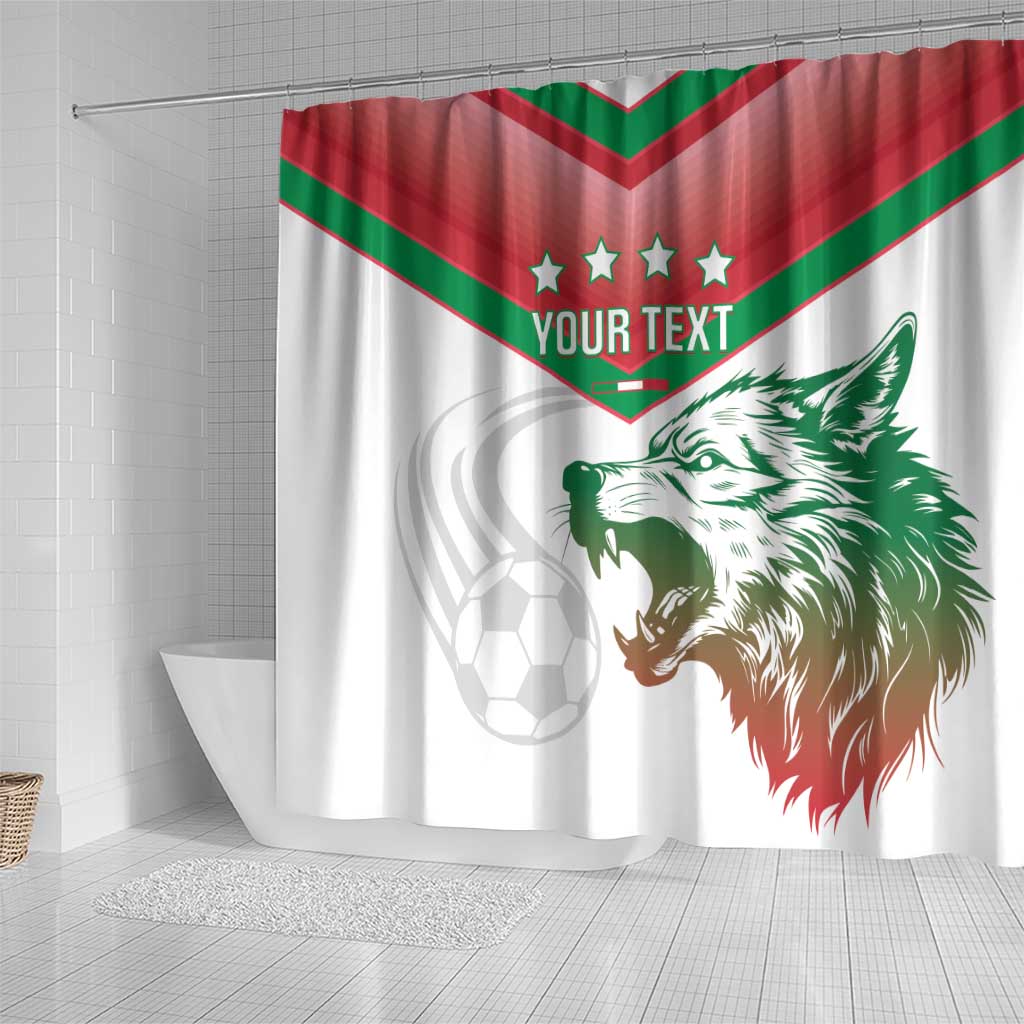 Custom Italy Football Shower Curtain Go Gli Azzurri Italian Wolf LT14