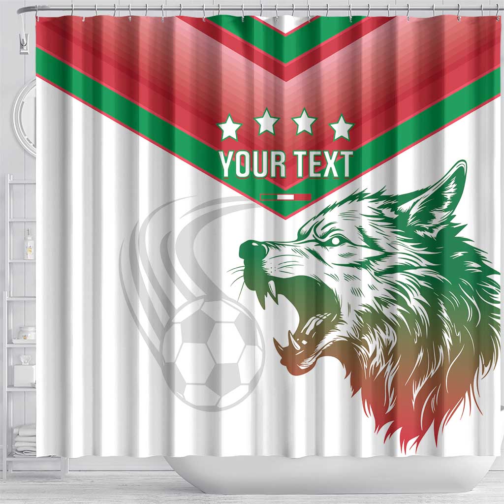 Custom Italy Football Shower Curtain Go Gli Azzurri Italian Wolf LT14