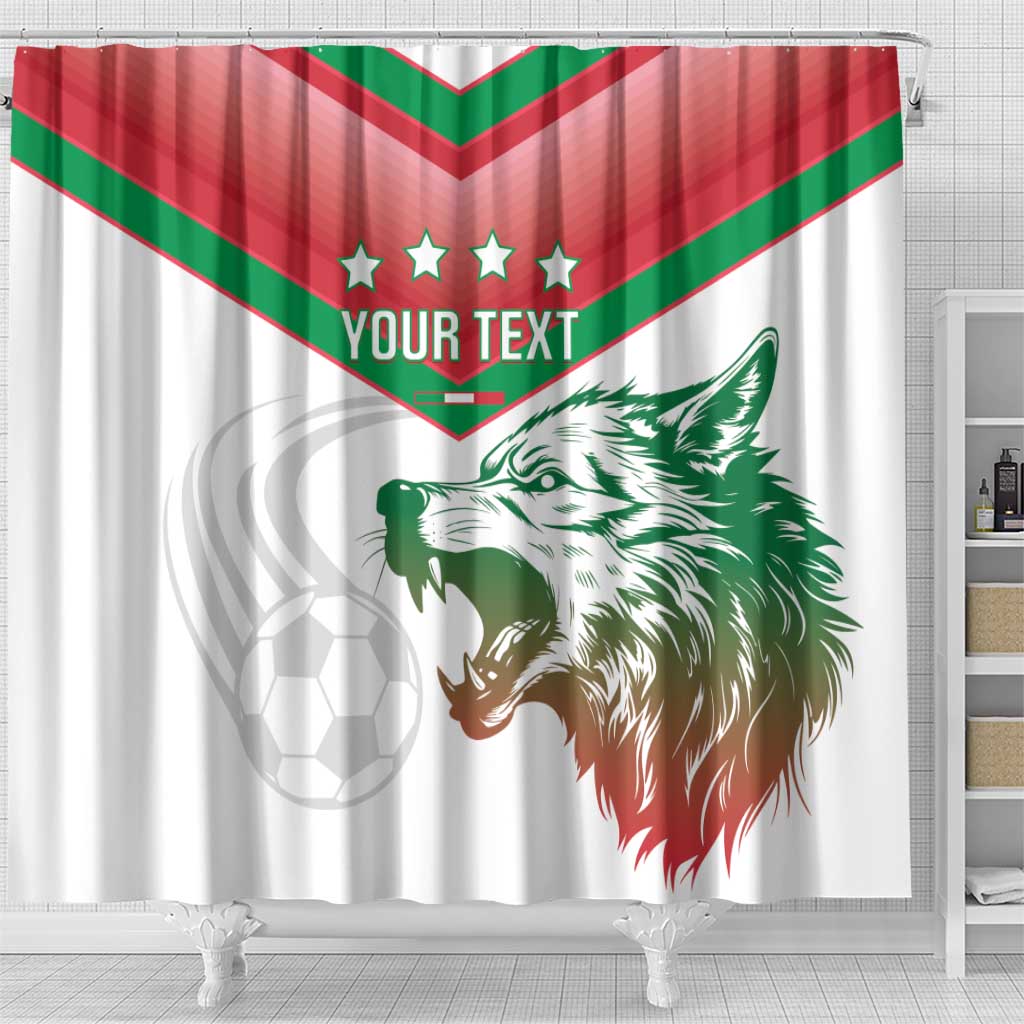 Custom Italy Football Shower Curtain Go Gli Azzurri Italian Wolf LT14