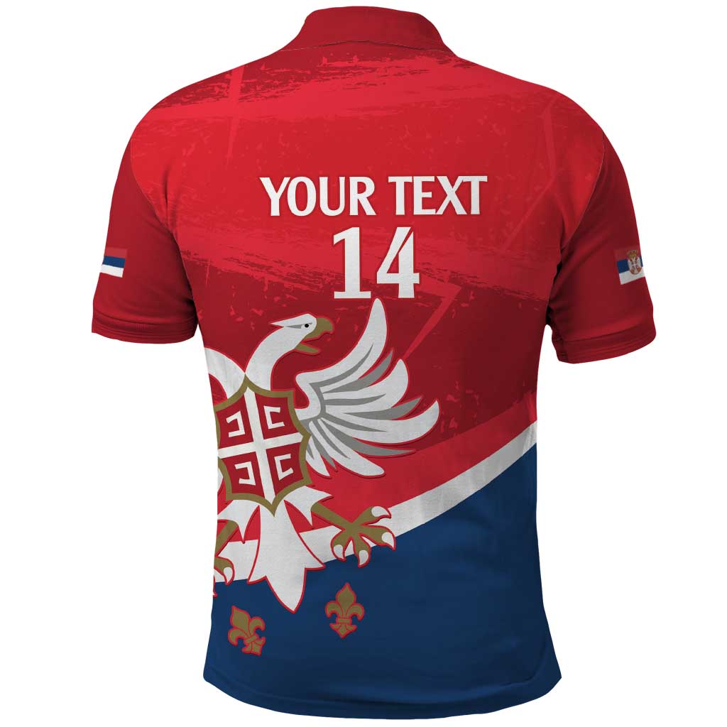 Custom Serbia Football Polo Shirt Come On Ealges Coat Of Arms Style LT14