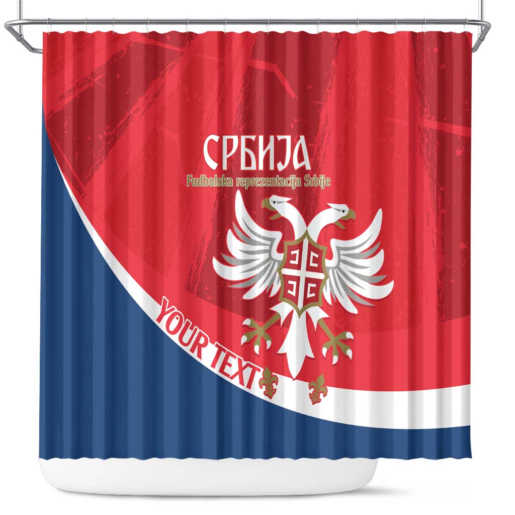Custom Serbia Football Shower Curtain Come On Ealges Coat Of Arms Style LT14