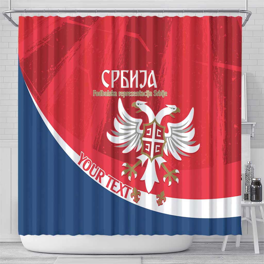 Custom Serbia Football Shower Curtain Come On Ealges Coat Of Arms Style LT14