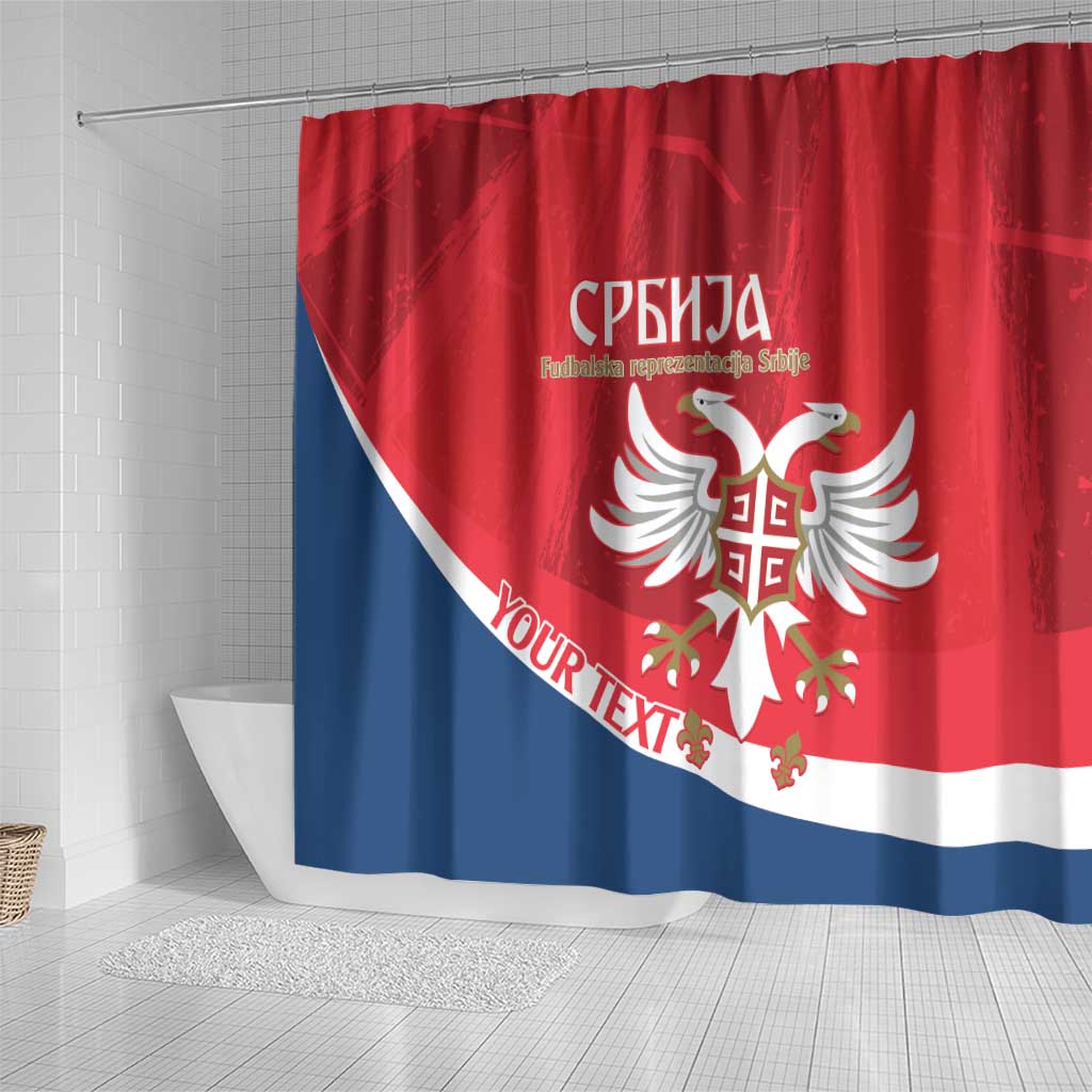 Custom Serbia Football Shower Curtain Come On Ealges Coat Of Arms Style LT14