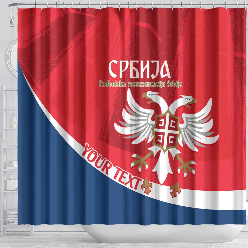 Custom Serbia Football Shower Curtain Come On Ealges Coat Of Arms Style LT14