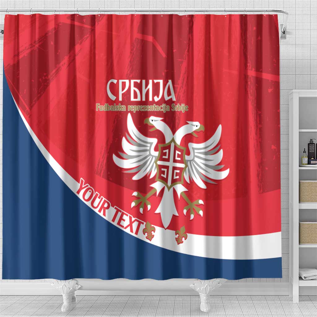 Custom Serbia Football Shower Curtain Come On Ealges Coat Of Arms Style LT14