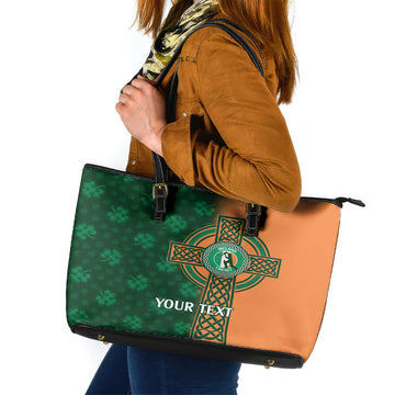 Custom Ireland Cricket Leather Tote Bag 2024 Celtic Shamrock Go Champions LT14