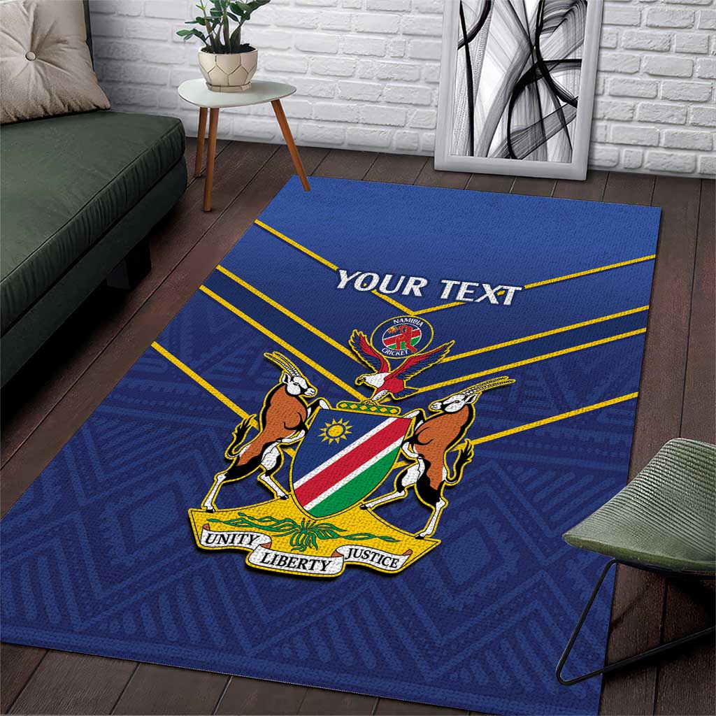 Custom Namibia Cricket Area Rug 2024 Go Eagles African Pattern LT14