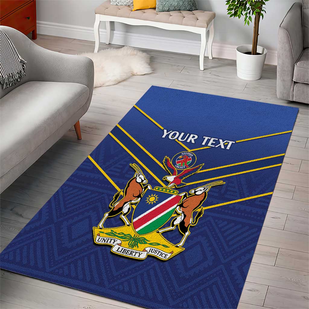 Custom Namibia Cricket Area Rug 2024 Go Eagles African Pattern LT14