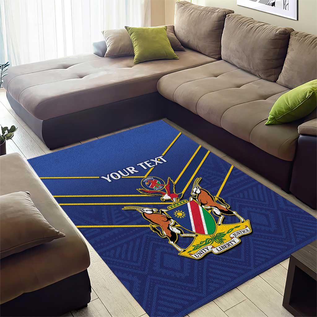 Custom Namibia Cricket Area Rug 2024 Go Eagles African Pattern LT14