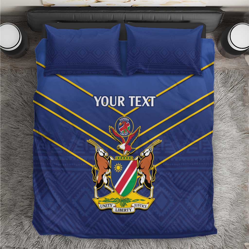 Custom Namibia Cricket Bedding Set 2024 Go Eagles African Pattern LT14