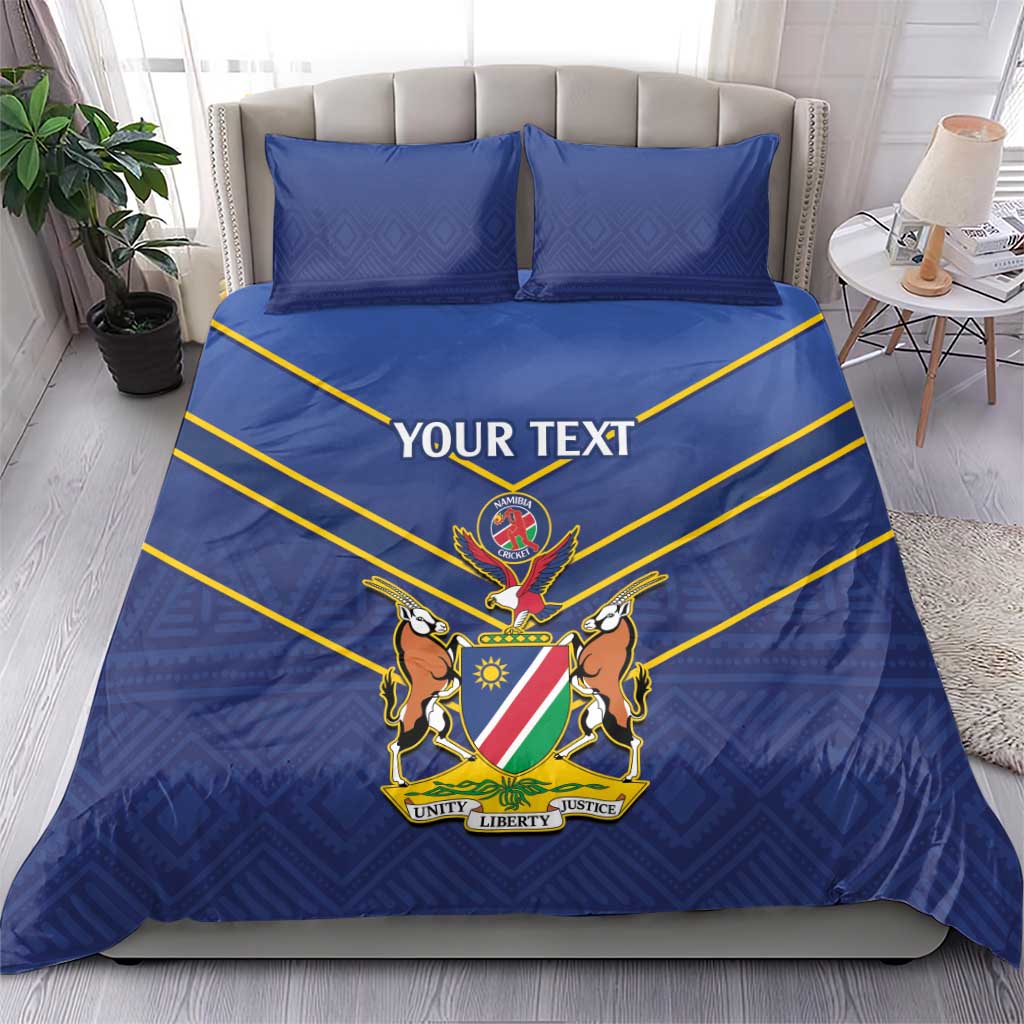 Custom Namibia Cricket Bedding Set 2024 Go Eagles African Pattern LT14