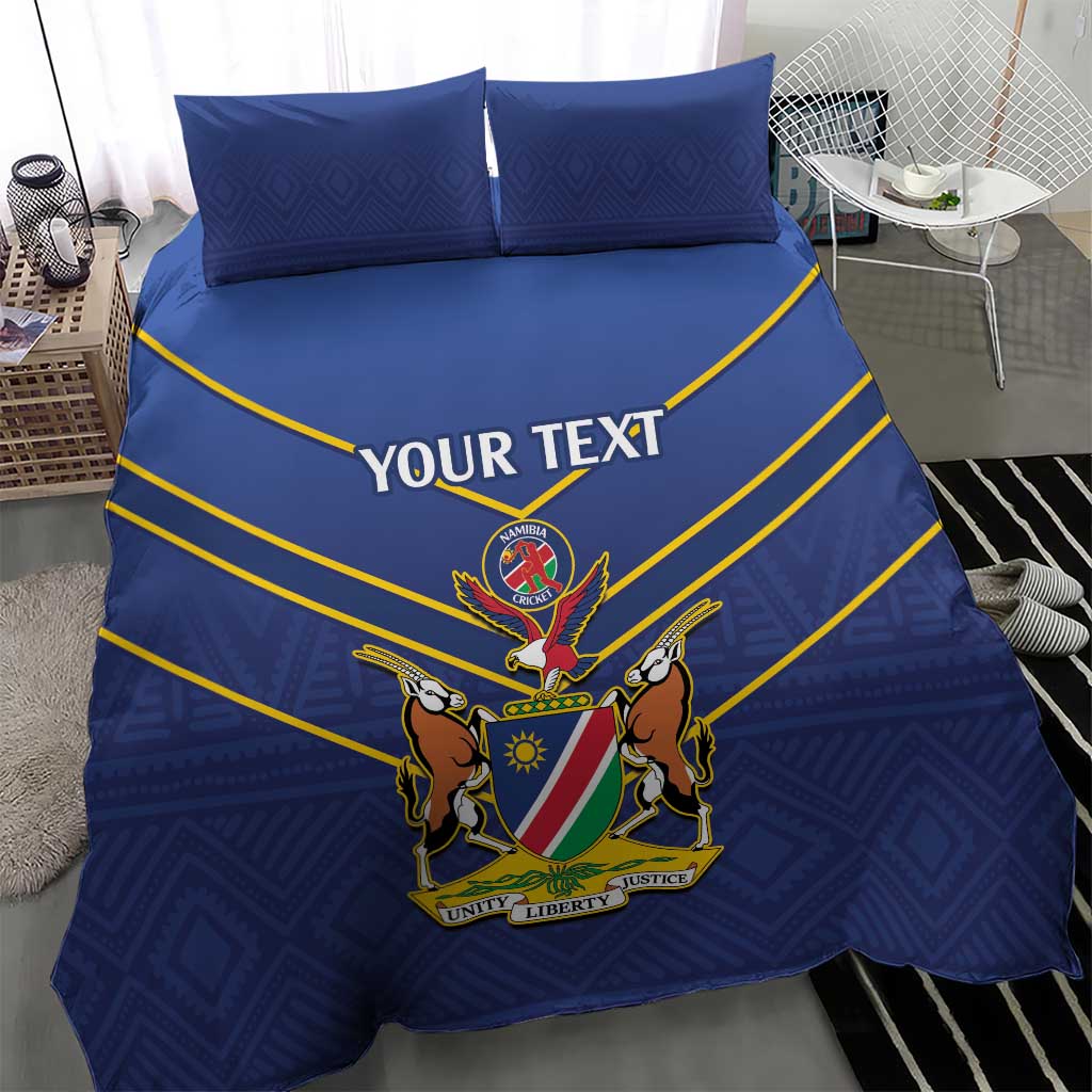 Custom Namibia Cricket Bedding Set 2024 Go Eagles African Pattern LT14