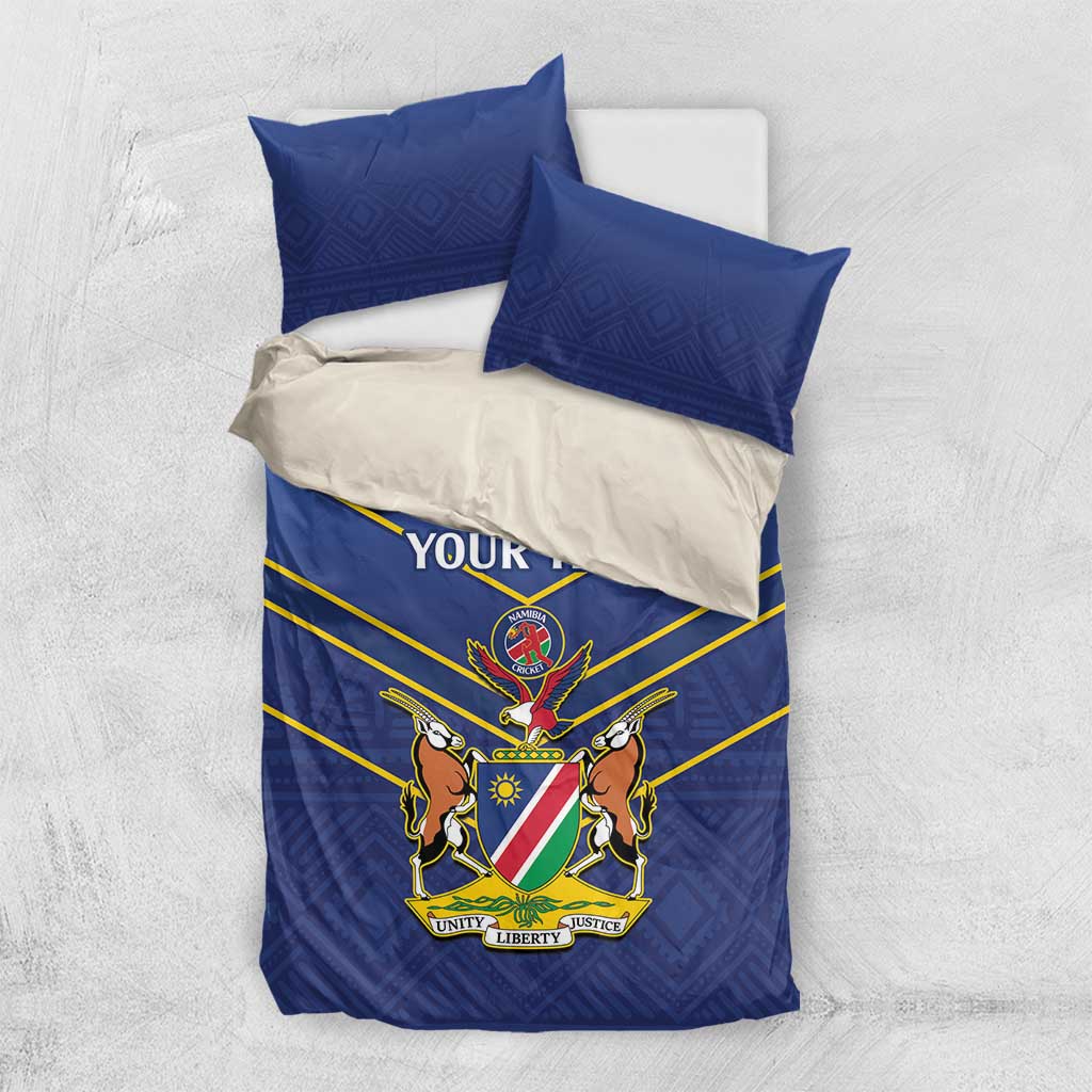 Custom Namibia Cricket Bedding Set 2024 Go Eagles African Pattern LT14
