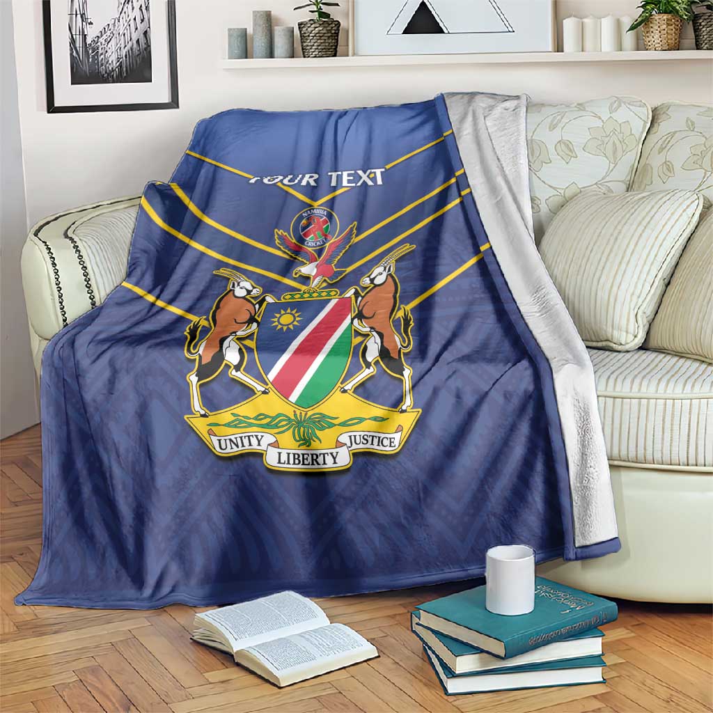 Custom Namibia Cricket Blanket 2024 Go Eagles African Pattern LT14
