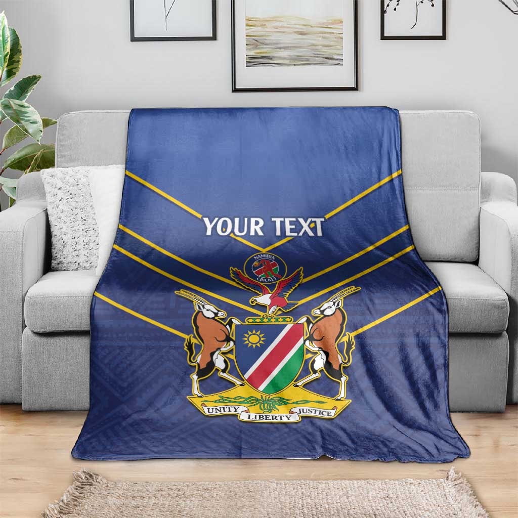 Custom Namibia Cricket Blanket 2024 Go Eagles African Pattern LT14