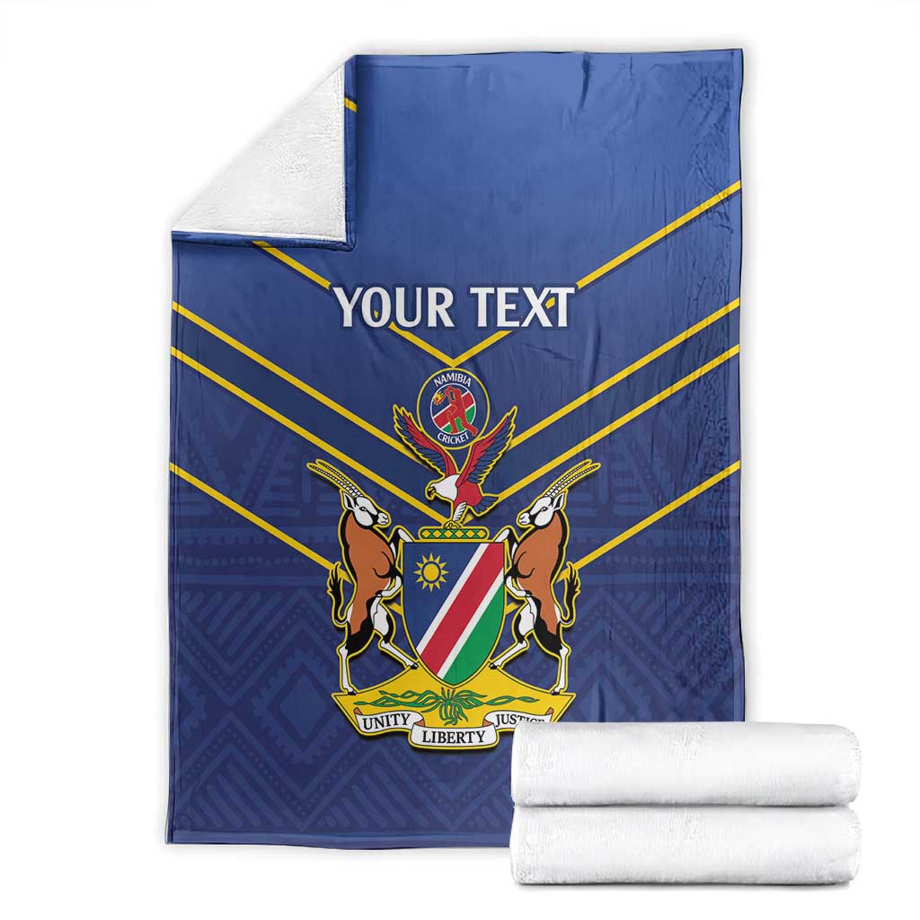 Custom Namibia Cricket Blanket 2024 Go Eagles African Pattern LT14