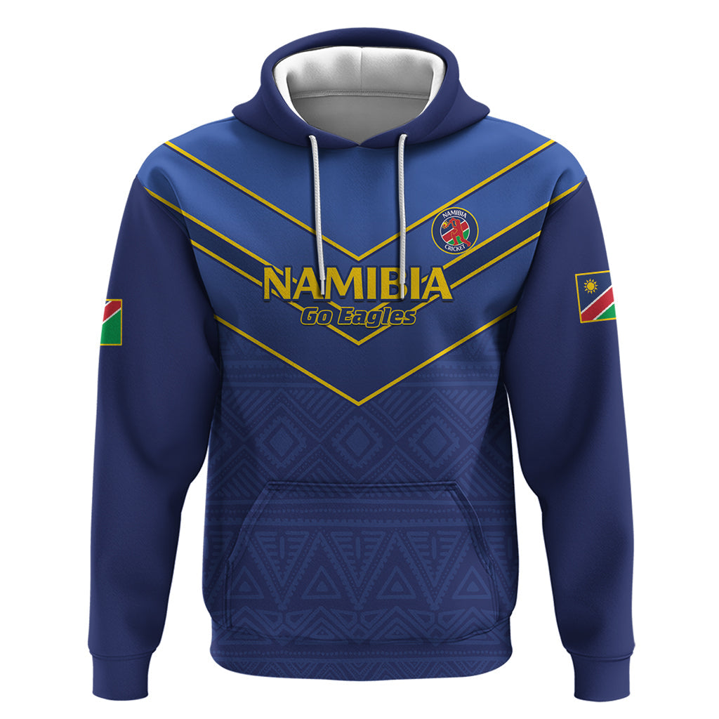 Custom Namibia Cricket Hoodie 2024 Go Eagles African Pattern LT14