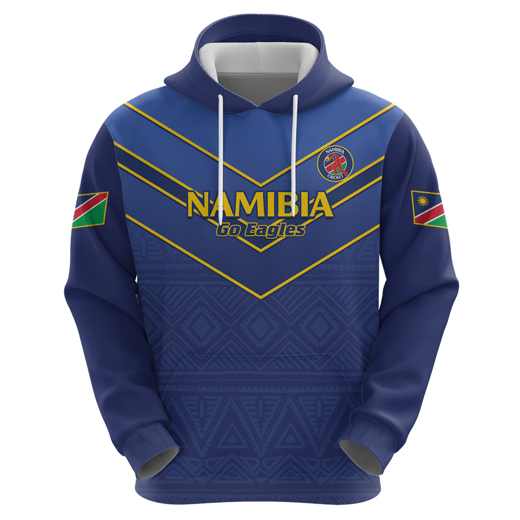 Custom Namibia Cricket Hoodie 2024 Go Eagles African Pattern LT14