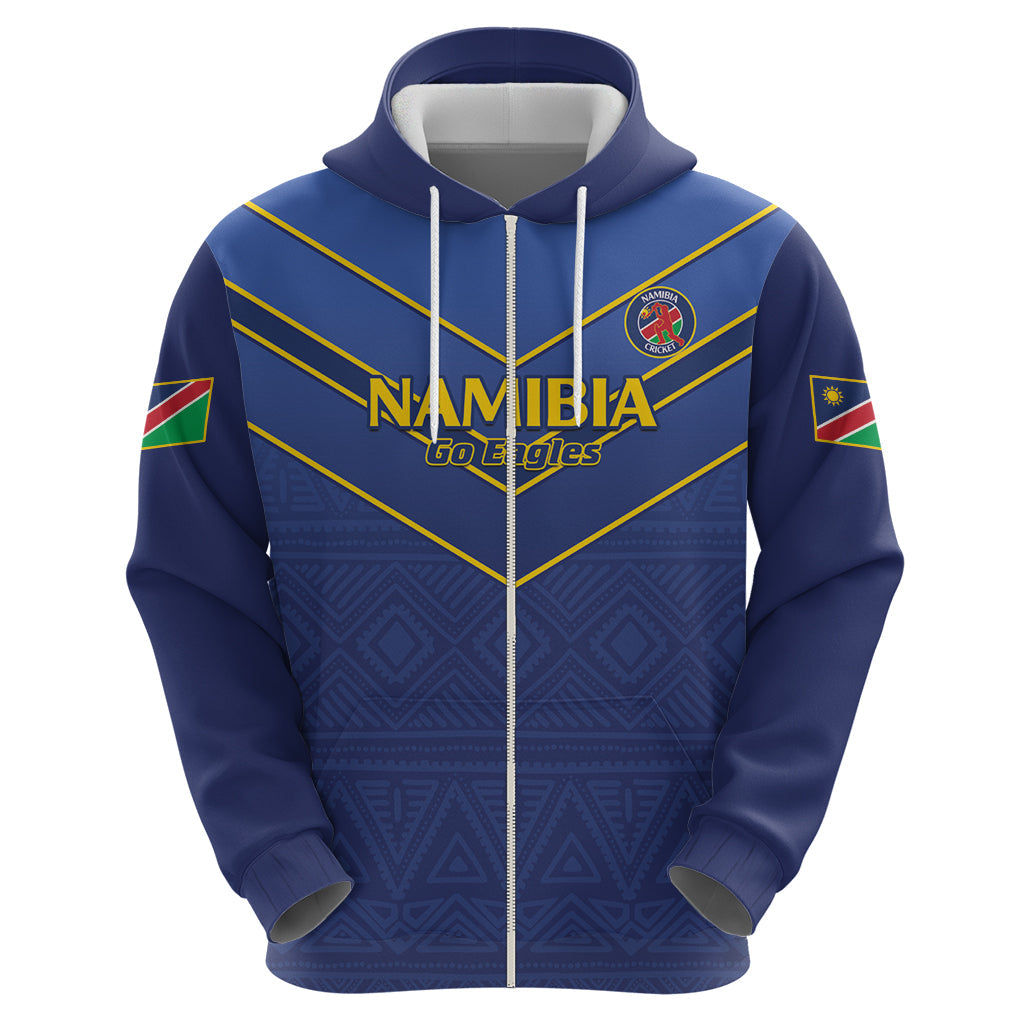 Custom Namibia Cricket Hoodie 2024 Go Eagles African Pattern LT14
