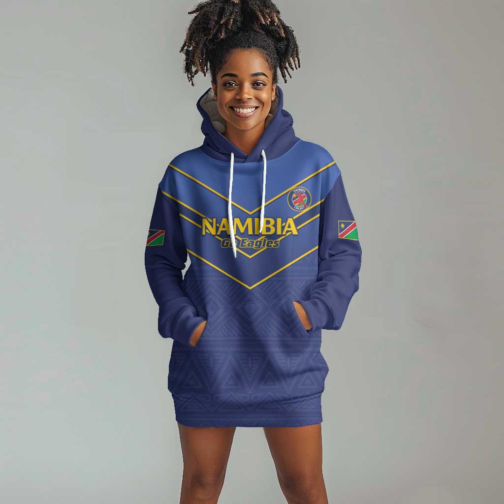 Custom Namibia Cricket Hoodie Dress 2024 Go Eagles African Pattern LT14