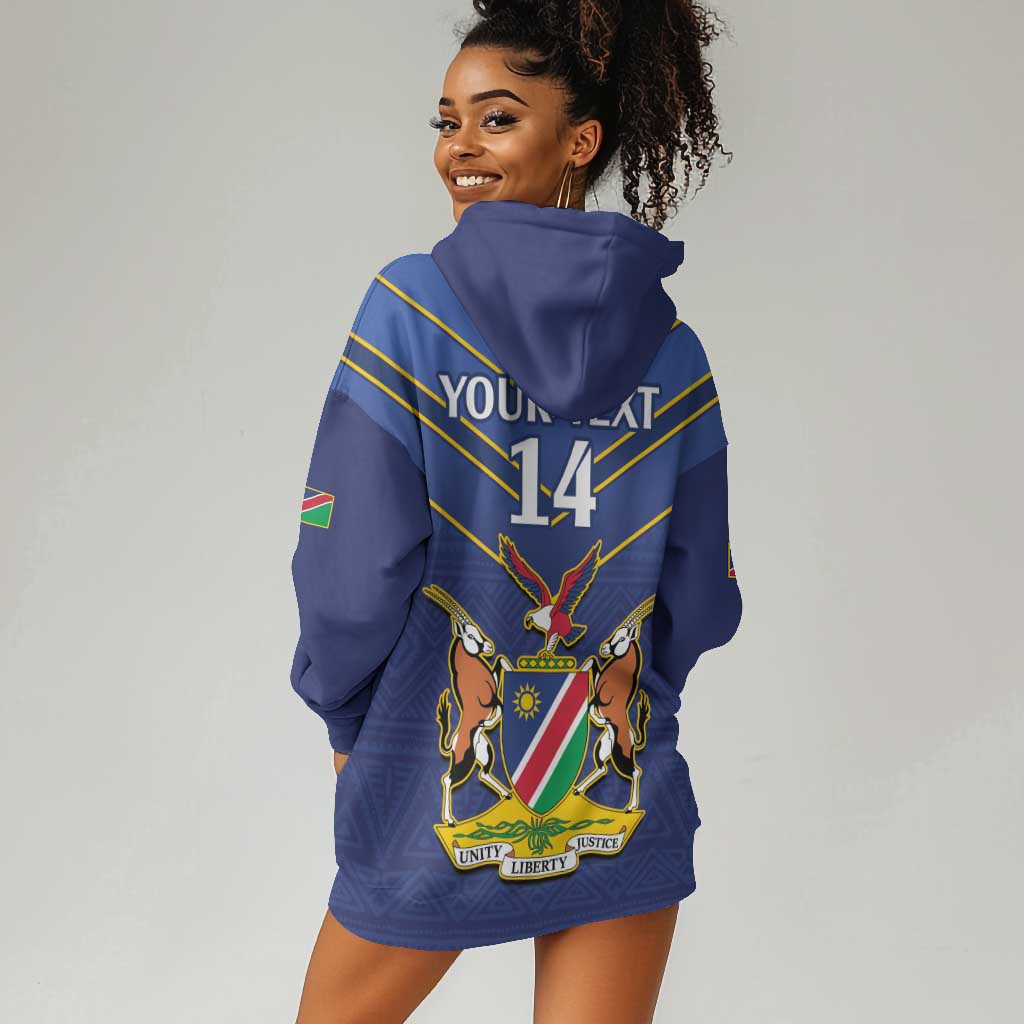 Custom Namibia Cricket Hoodie Dress 2024 Go Eagles African Pattern LT14