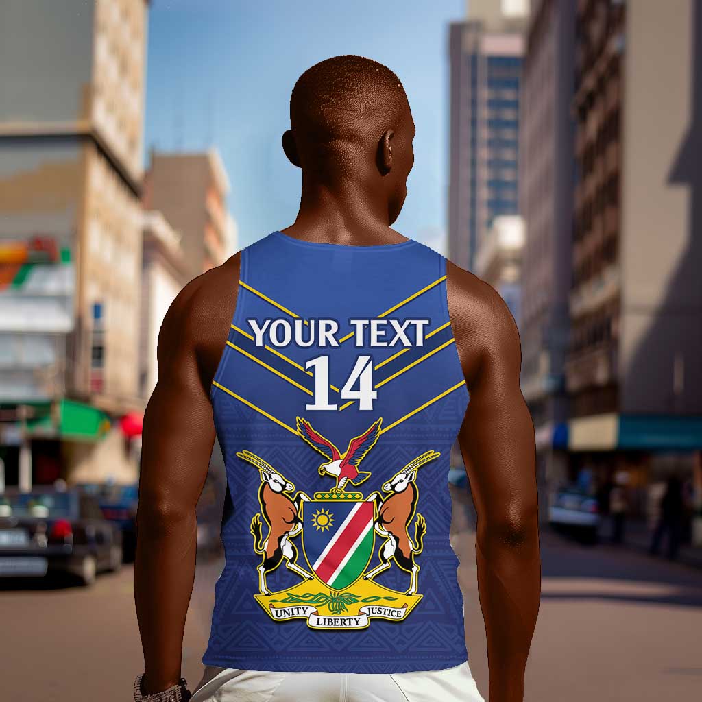 Custom Namibia Cricket Men Tank Top 2024 Go Eagles African Pattern LT14