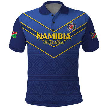 Custom Namibia Cricket Polo Shirt 2024 Go Eagles African Pattern LT14