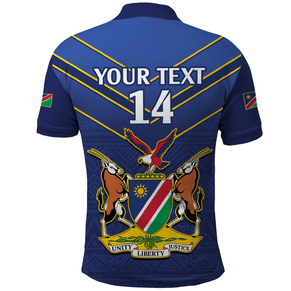 Custom Namibia Cricket Polo Shirt 2024 Go Eagles African Pattern LT14