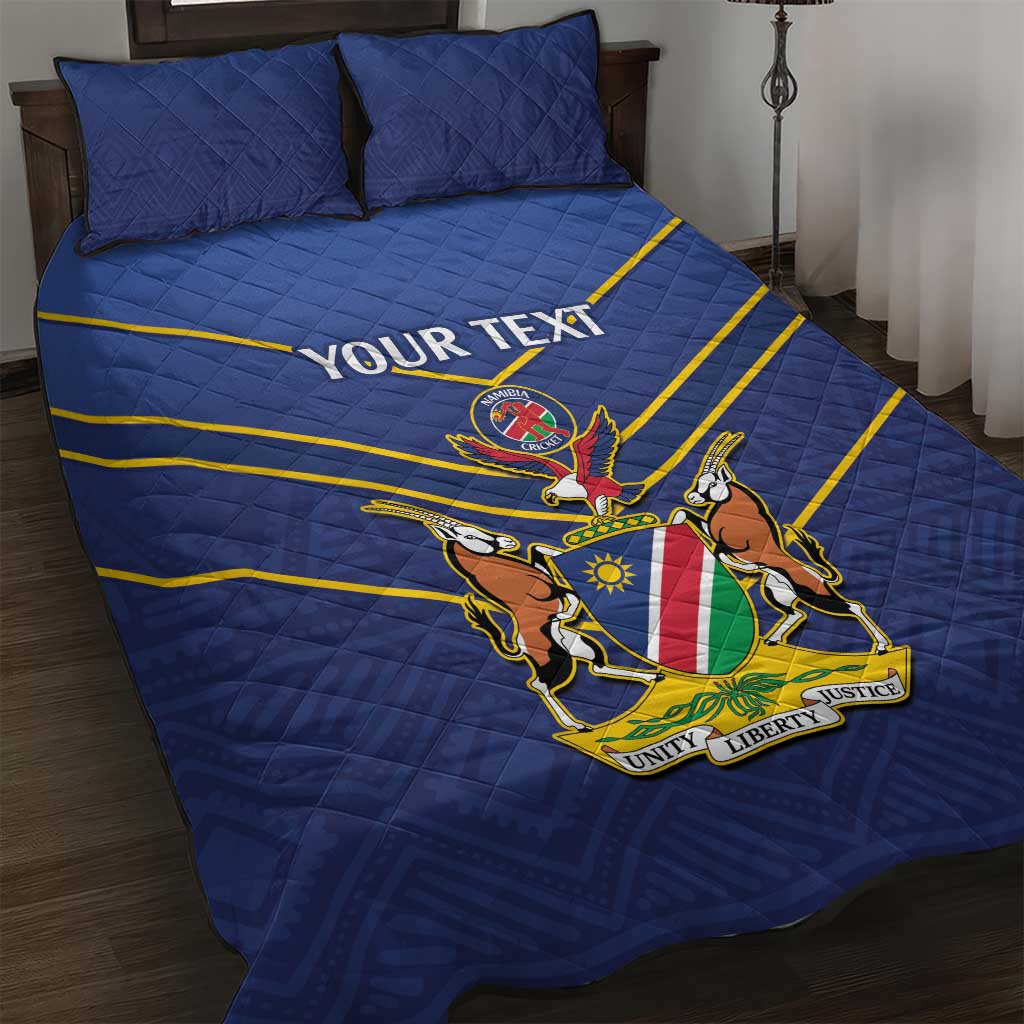 Custom Namibia Cricket Quilt Bed Set 2024 Go Eagles African Pattern LT14