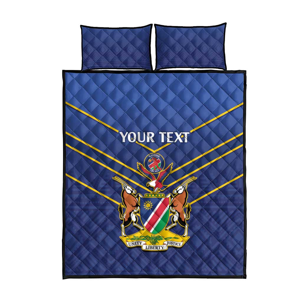 Custom Namibia Cricket Quilt Bed Set 2024 Go Eagles African Pattern LT14