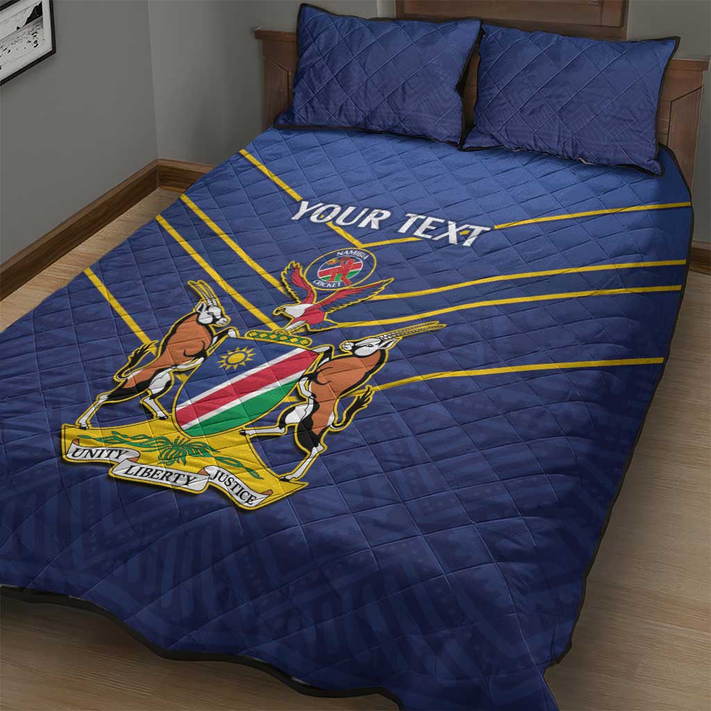 Custom Namibia Cricket Quilt Bed Set 2024 Go Eagles African Pattern LT14
