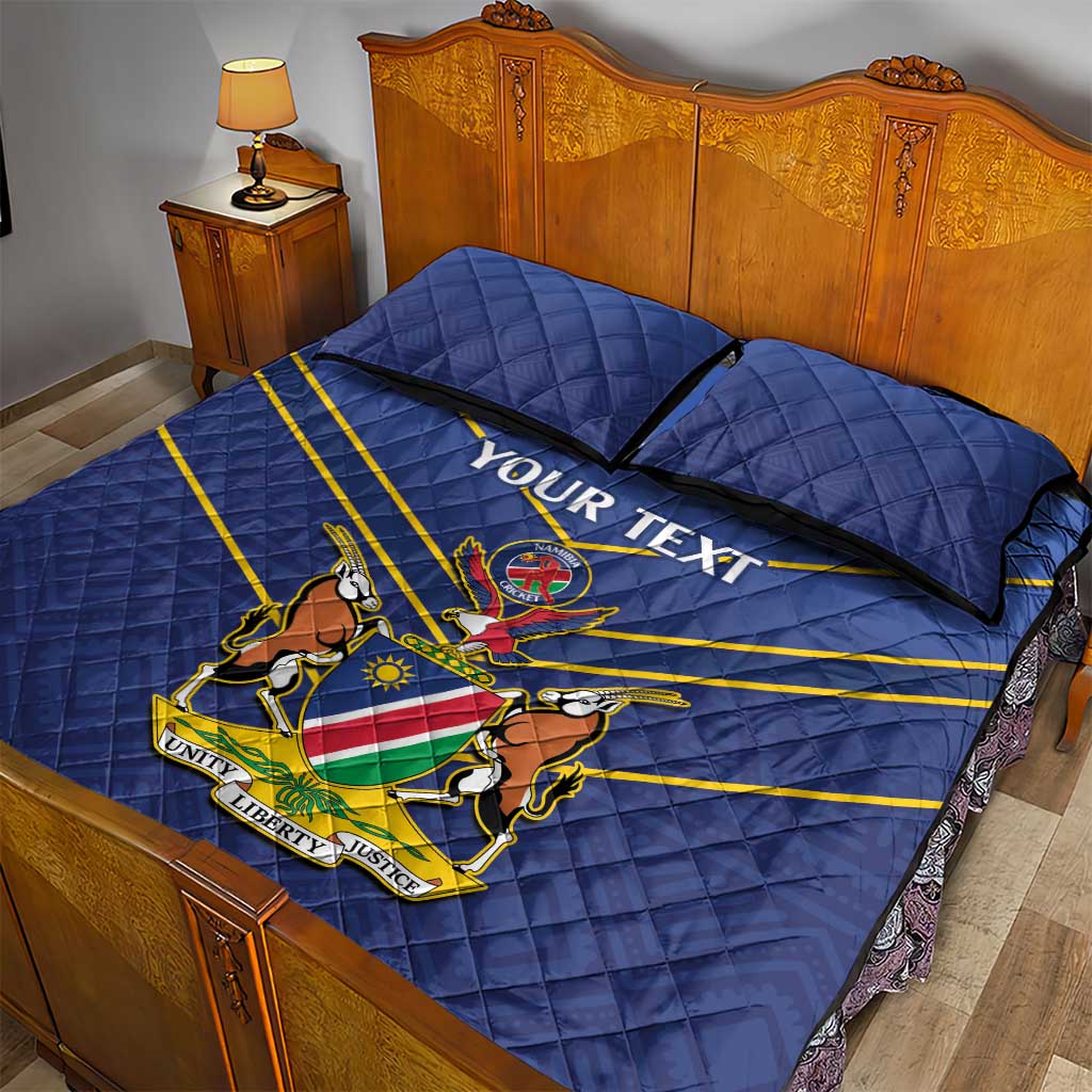 Custom Namibia Cricket Quilt Bed Set 2024 Go Eagles African Pattern LT14