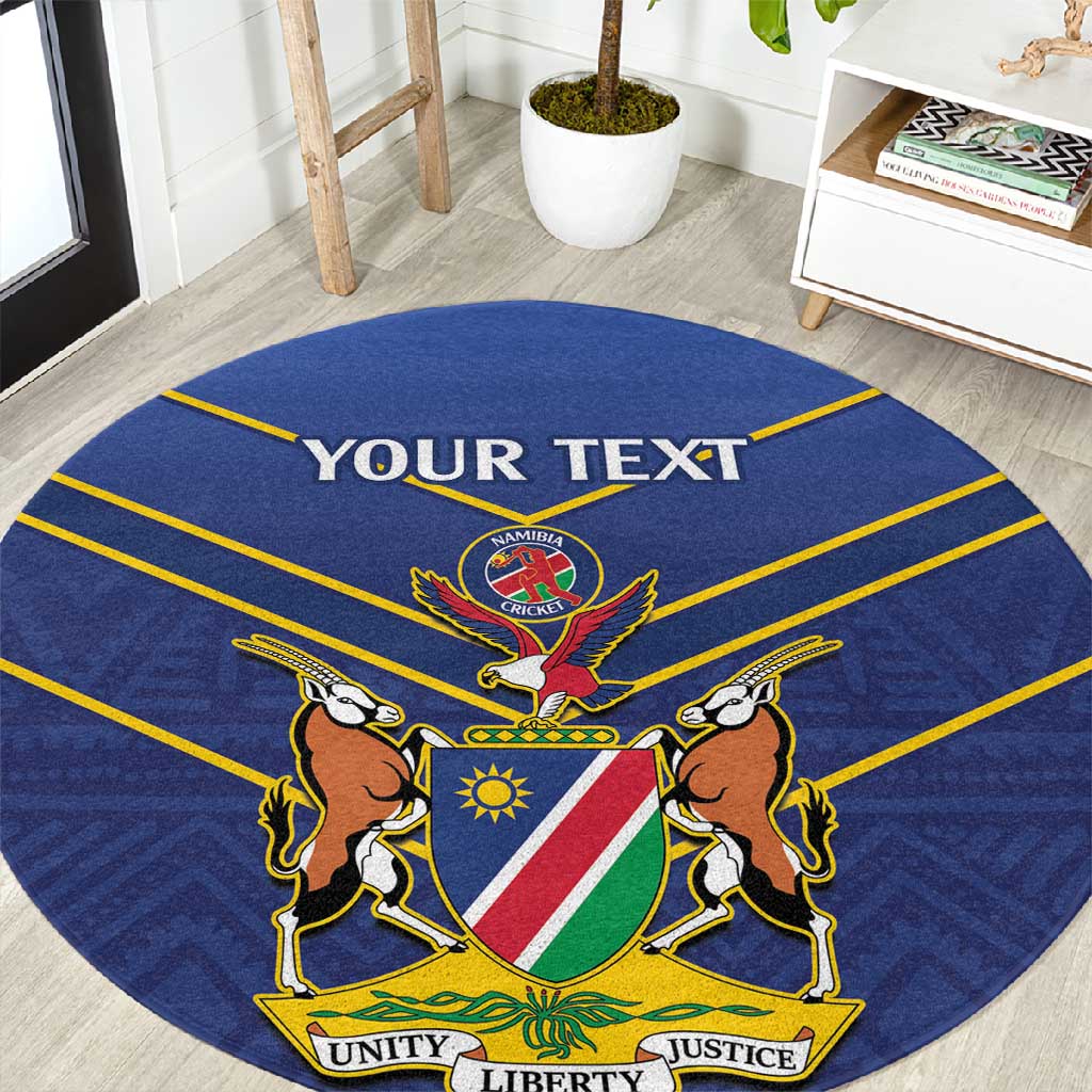 Custom Namibia Cricket Round Carpet 2024 Go Eagles African Pattern LT14
