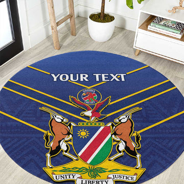 Custom Namibia Cricket Round Carpet 2024 Go Eagles African Pattern LT14