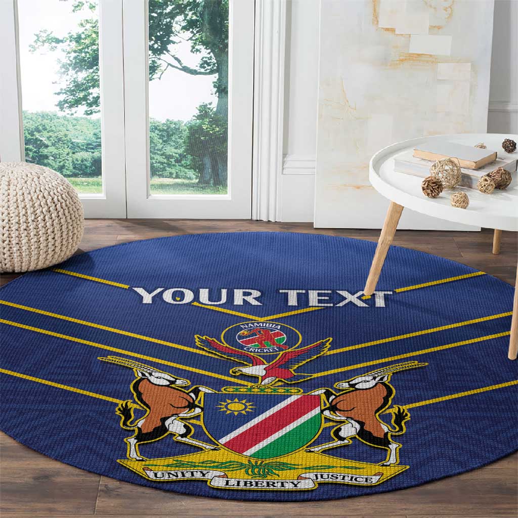 Custom Namibia Cricket Round Carpet 2024 Go Eagles African Pattern LT14