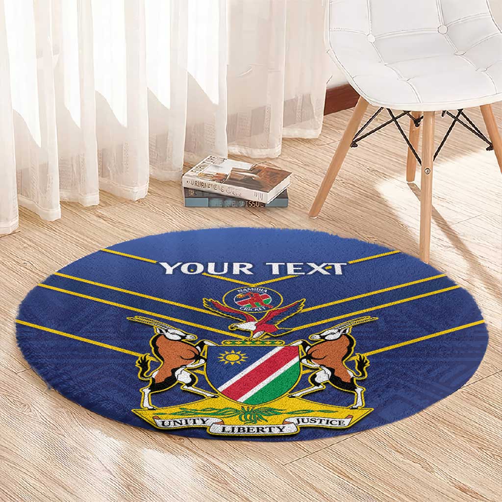 Custom Namibia Cricket Round Carpet 2024 Go Eagles African Pattern LT14