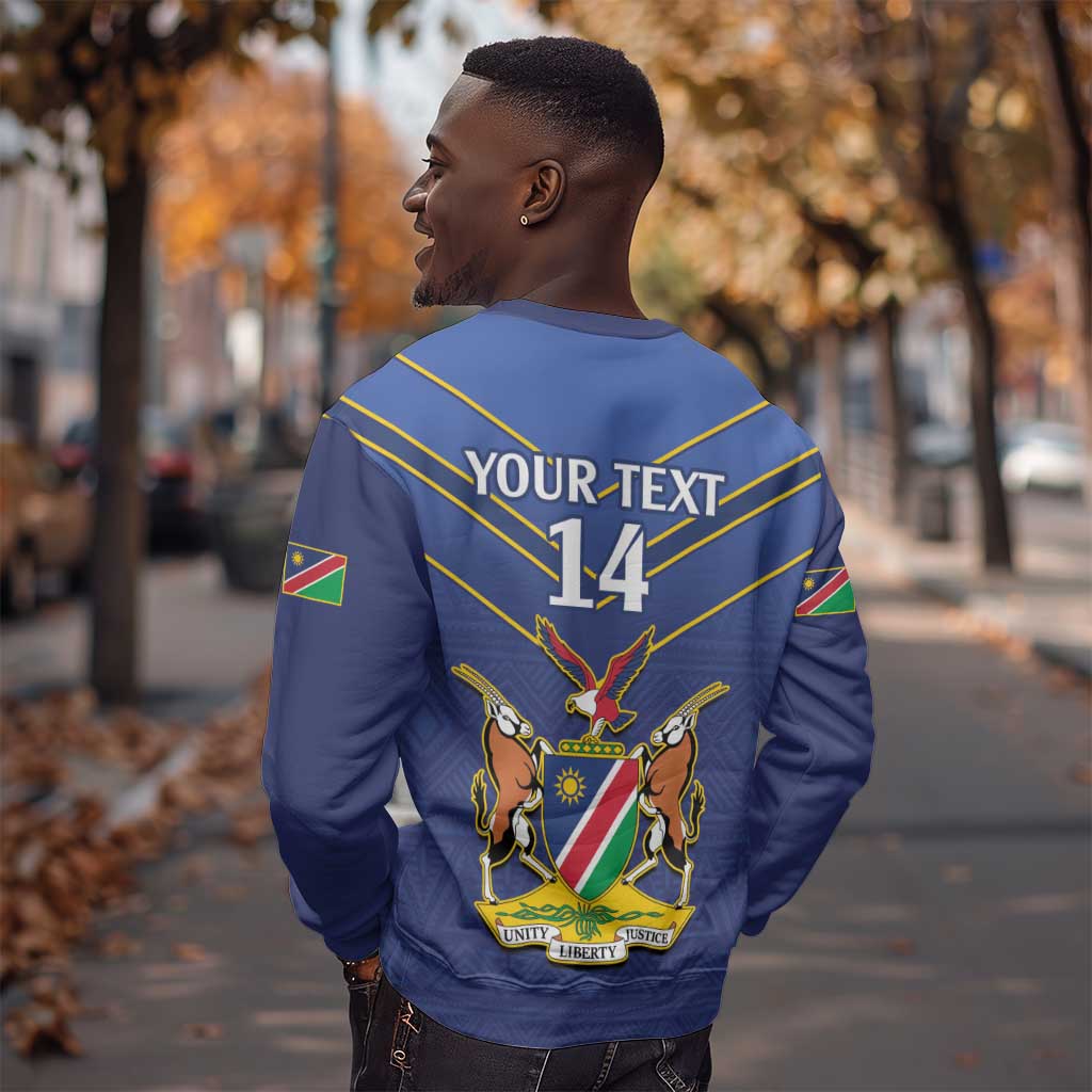 Custom Namibia Cricket Sweatshirt 2024 Go Eagles African Pattern LT14