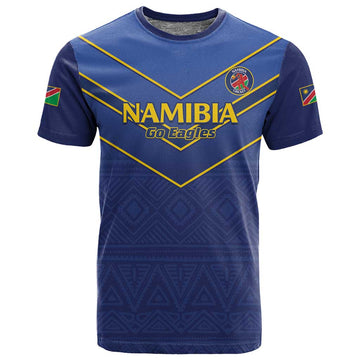 Custom Namibia Cricket T shirt 2024 Go Eagles African Pattern LT14