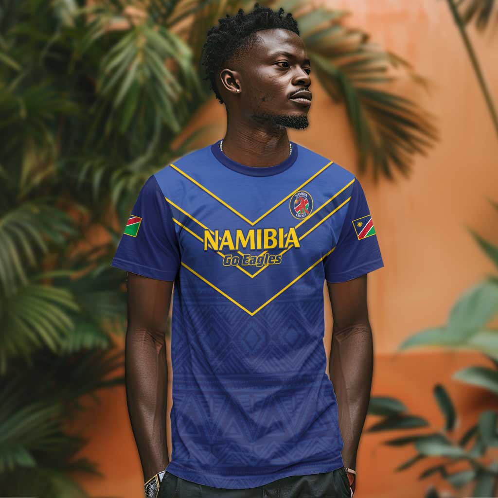 Custom Namibia Cricket T shirt 2024 Go Eagles African Pattern LT14