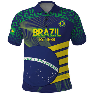 Custom Brazil Football Polo Shirt Summer 2024 Go Champions Selecao LT14