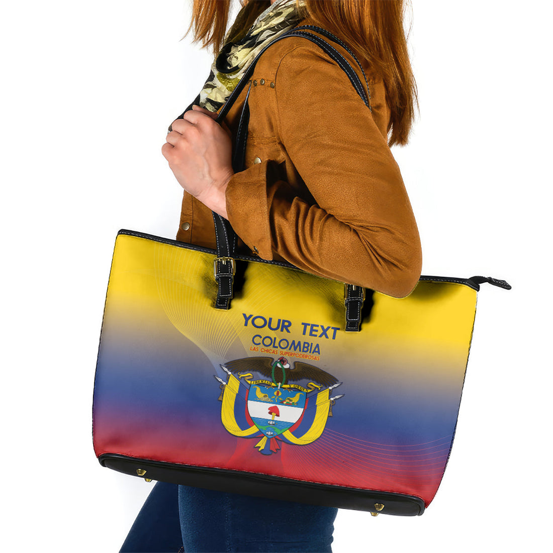 Custom Colombia Football Leather Tote Bag Summer 2024 Las Chicas Superpoderosas LT14