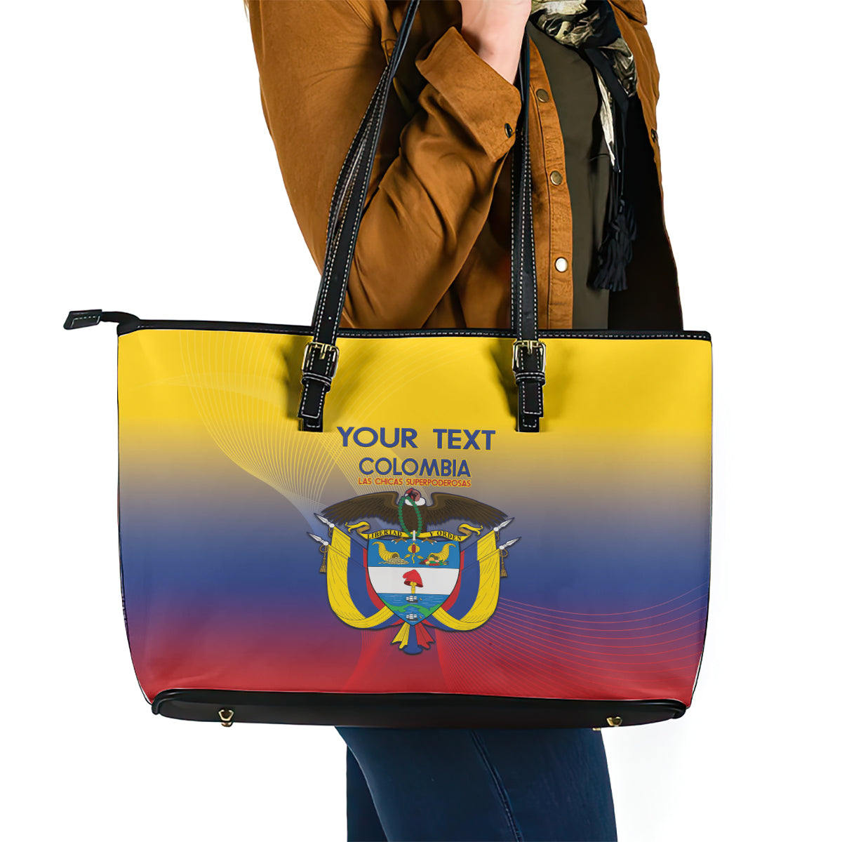 Custom Colombia Football Leather Tote Bag Summer 2024 Las Chicas Superpoderosas LT14