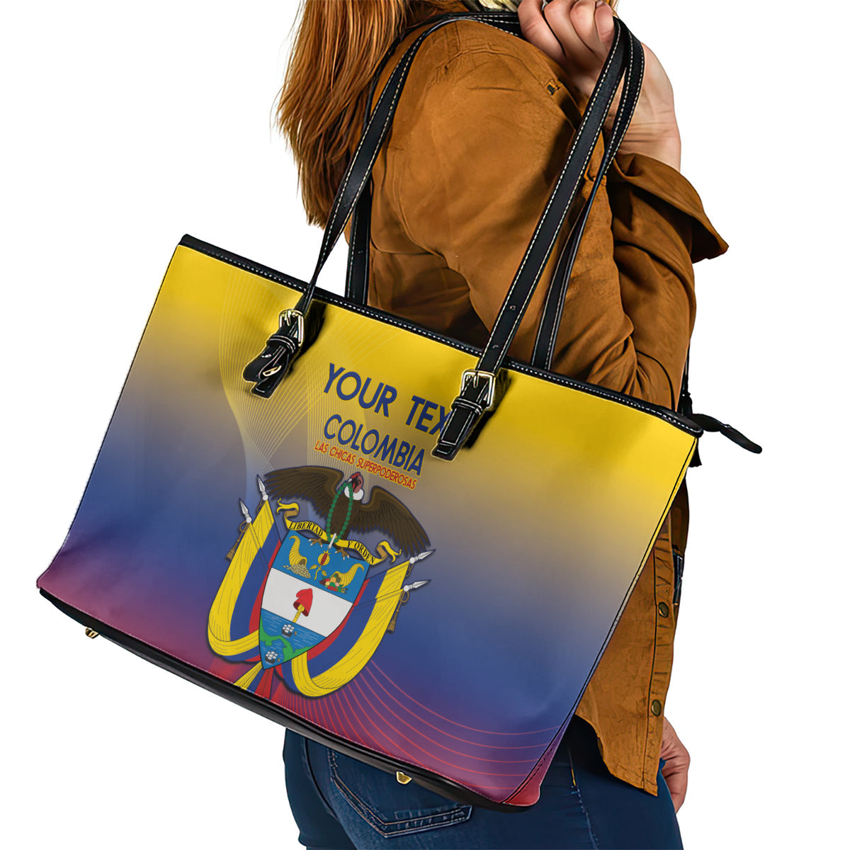 Custom Colombia Football Leather Tote Bag Summer 2024 Las Chicas Superpoderosas LT14