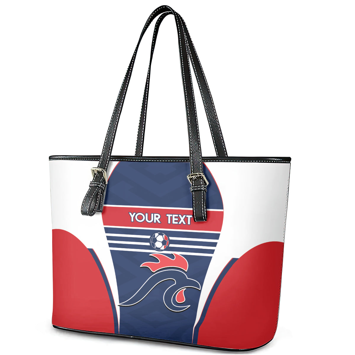 Custom France Football Leather Tote Bag Summer 2024 Les Bleues LT14